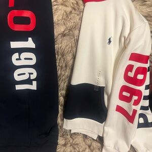 Polo by Ralph Lauren Blue, Red and White Hoodie & Sweatpant Set